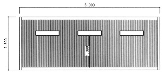 ライトガレージ横立面図